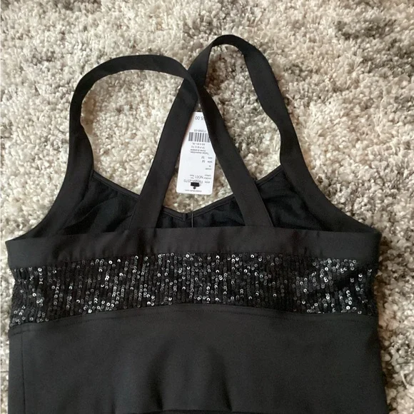 NWT Tristan Black Sequin Crop Top - Picture 4 of 6